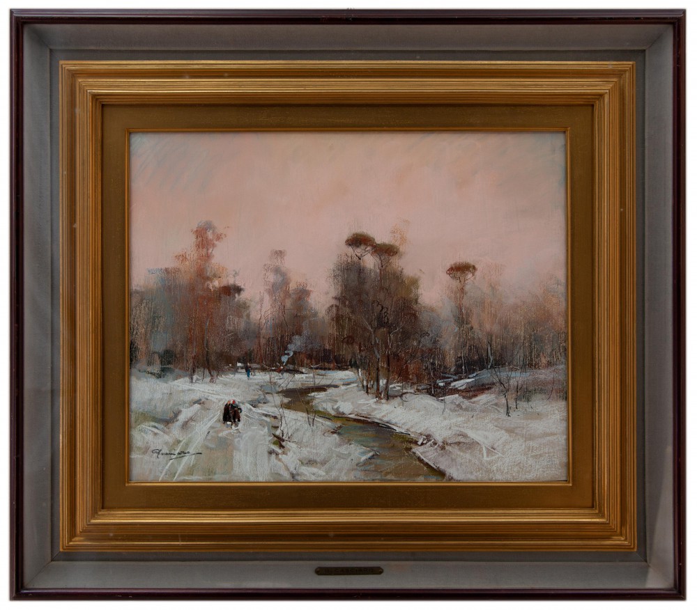 Giuseppe Casciaro: Neve lungo il fiume